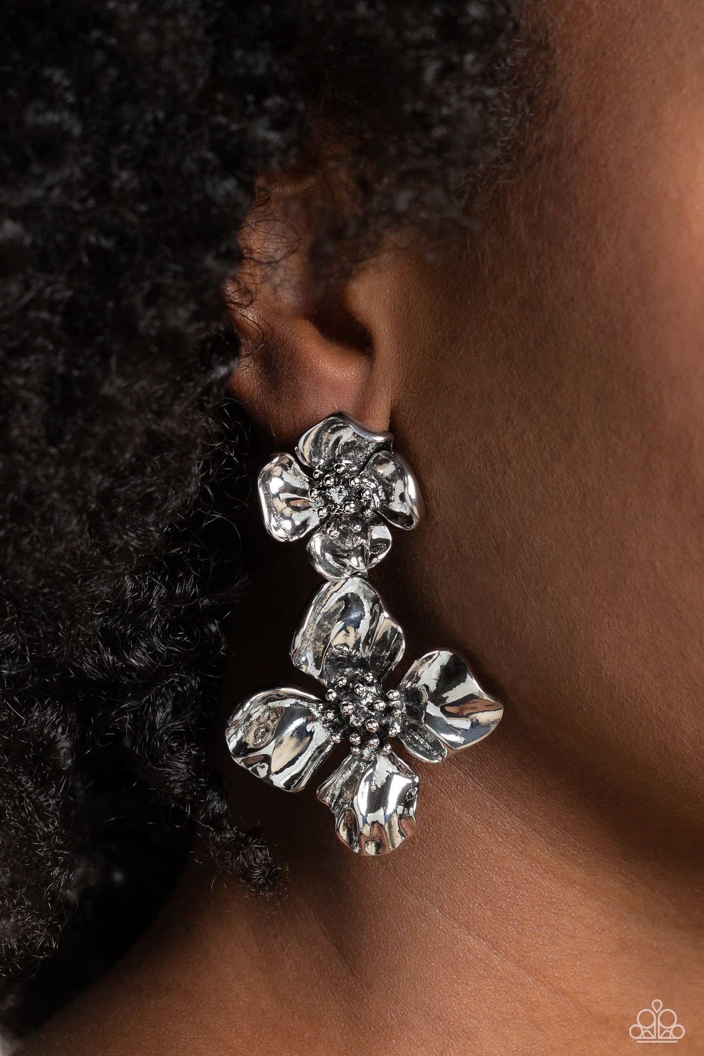Gilded Grace - Silver - Paparazzi Earrings