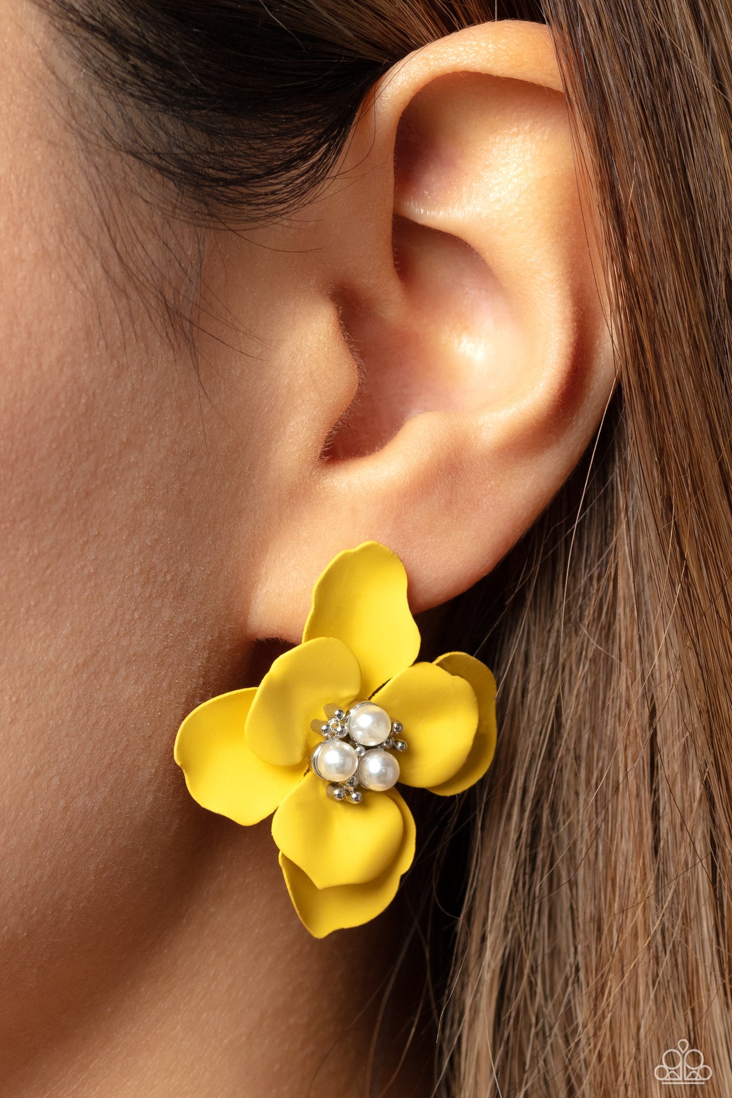 Jovial Jasmine - Yellow - Paparazzi Earrings