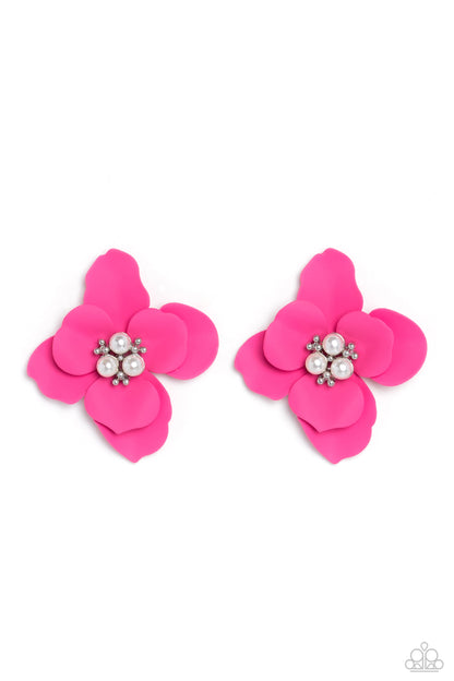 Jovial Jasmine - Pink - Paparazzi Earrings