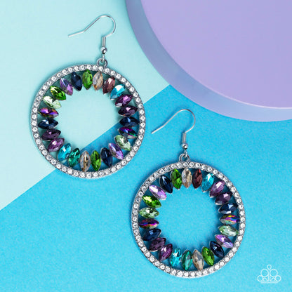Wall Street Wreaths - Multi - Paparazzi Earrings