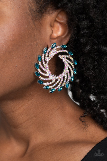 Firework Fanfare - Blue - Paparazzi Earrings