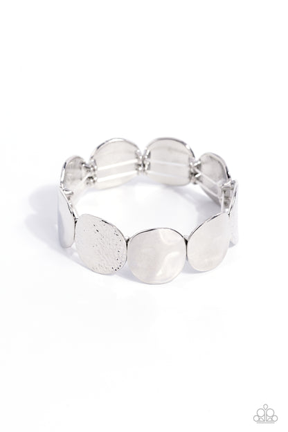 Rippling Record - Silver - Paparazzi Bracelet