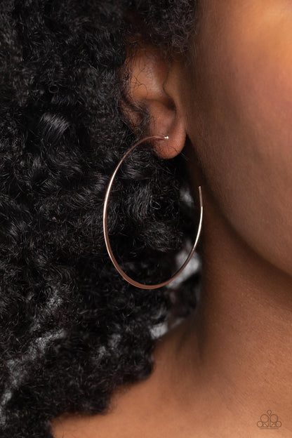Seize the Sheen - Rose Gold - Paparazzi Hoop Earrings
