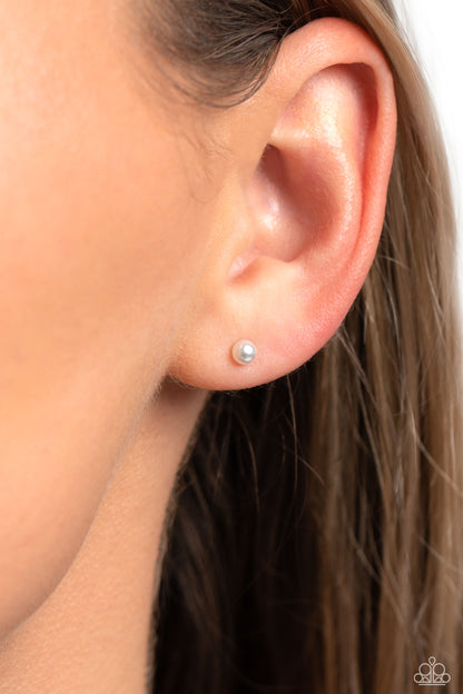 Dainty Details - White - Paparazzi Earrings