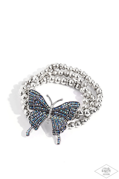 First WINGS First - Blue - Paparazzi Bracelet (2023 Black Diamond LOP)