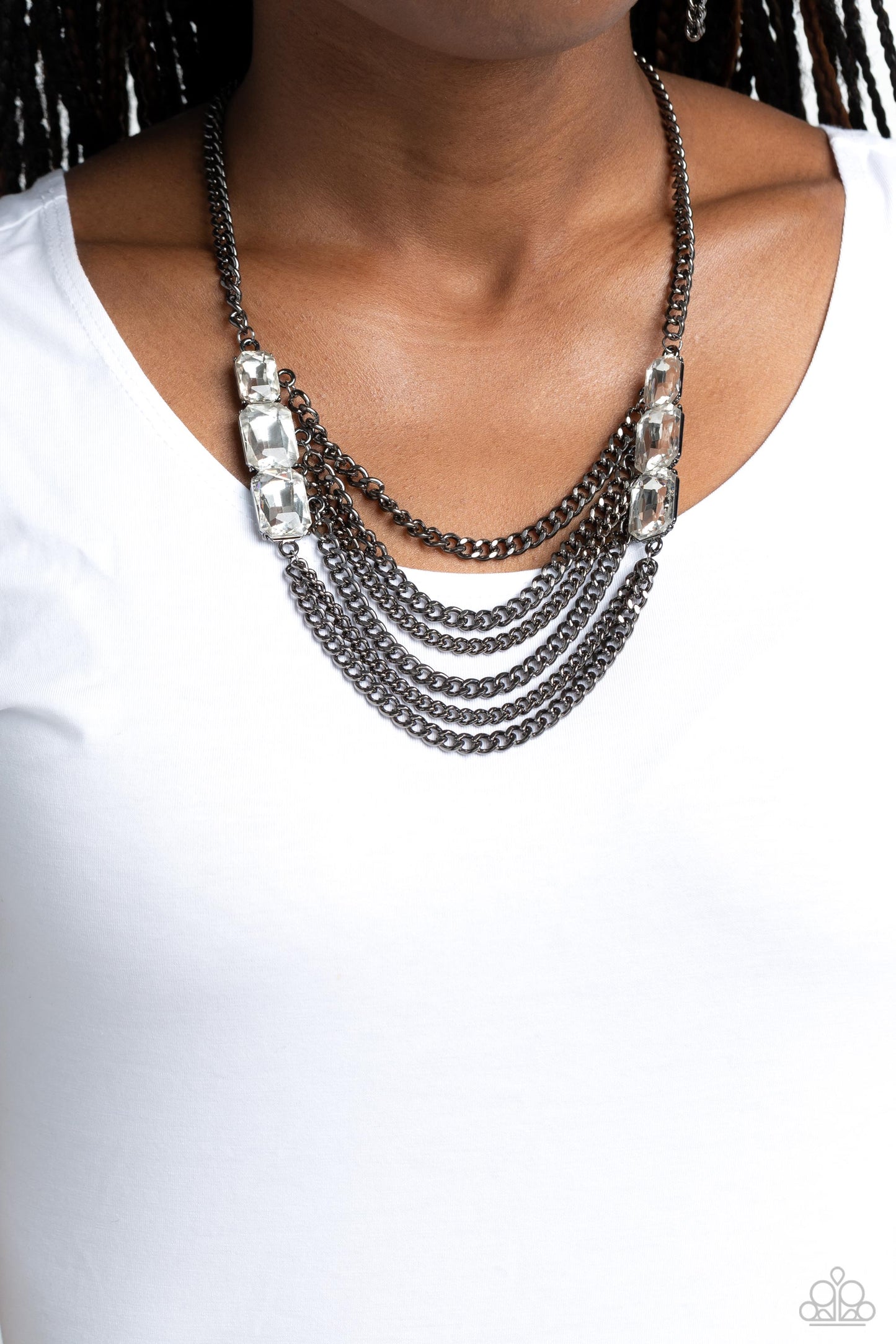 Come CHAIN or Shine - Black - Paparazzi Necklace