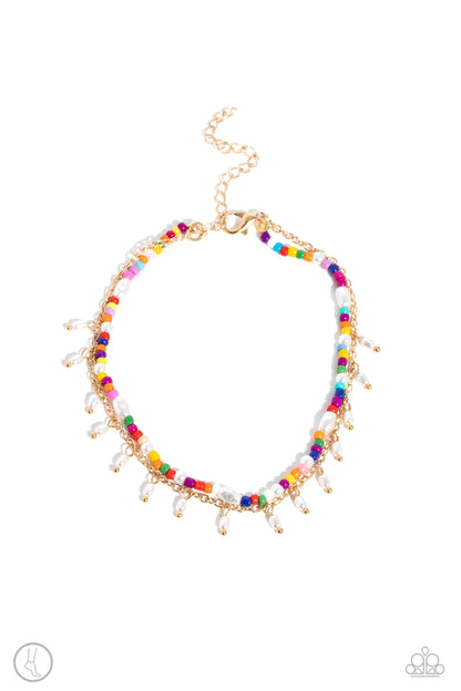 Beachfront Backdrop - Gold - Paparazzi Anklet