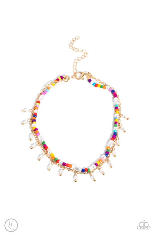 Beachfront Backdrop - Gold - Paparazzi Anklet