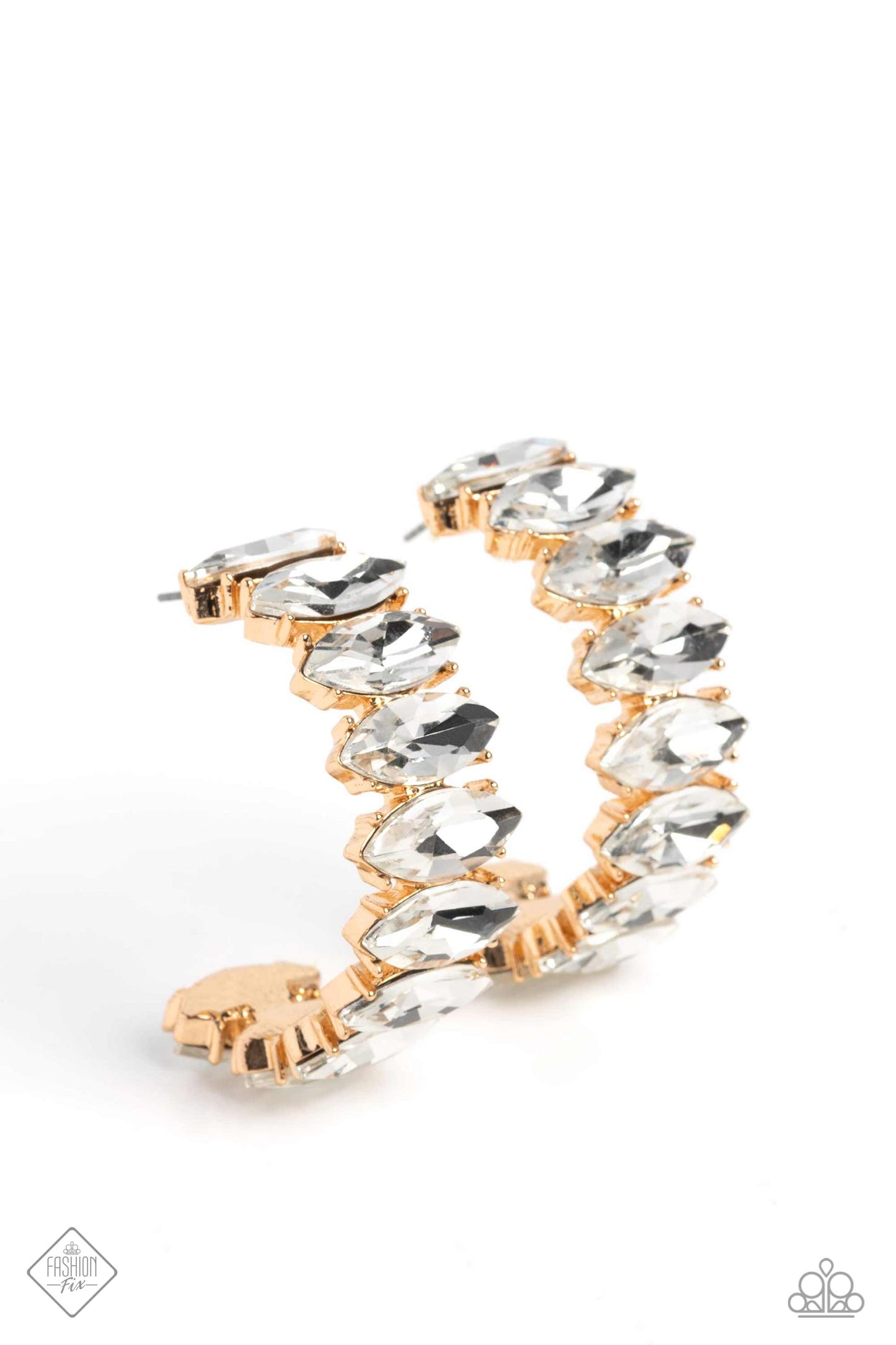 Priceless Pairing - Gold - Paparazzi Earrings (2023 March Fiercely 5th Avenue Hoop Earrings)
