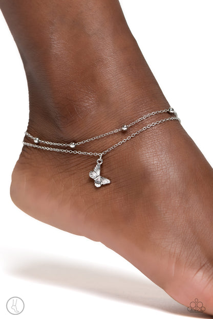 Fly Me To The Beach - Silver - Paparazzi Anklet