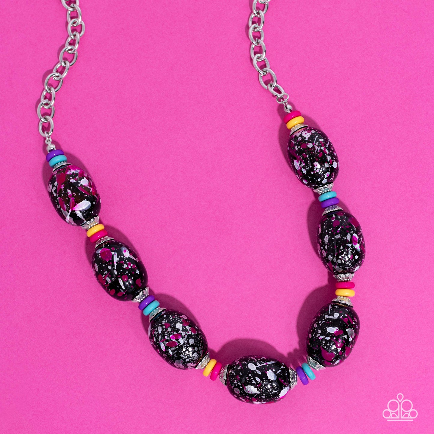 No Laughing SPLATTER - Pink - Paparazzi Necklace