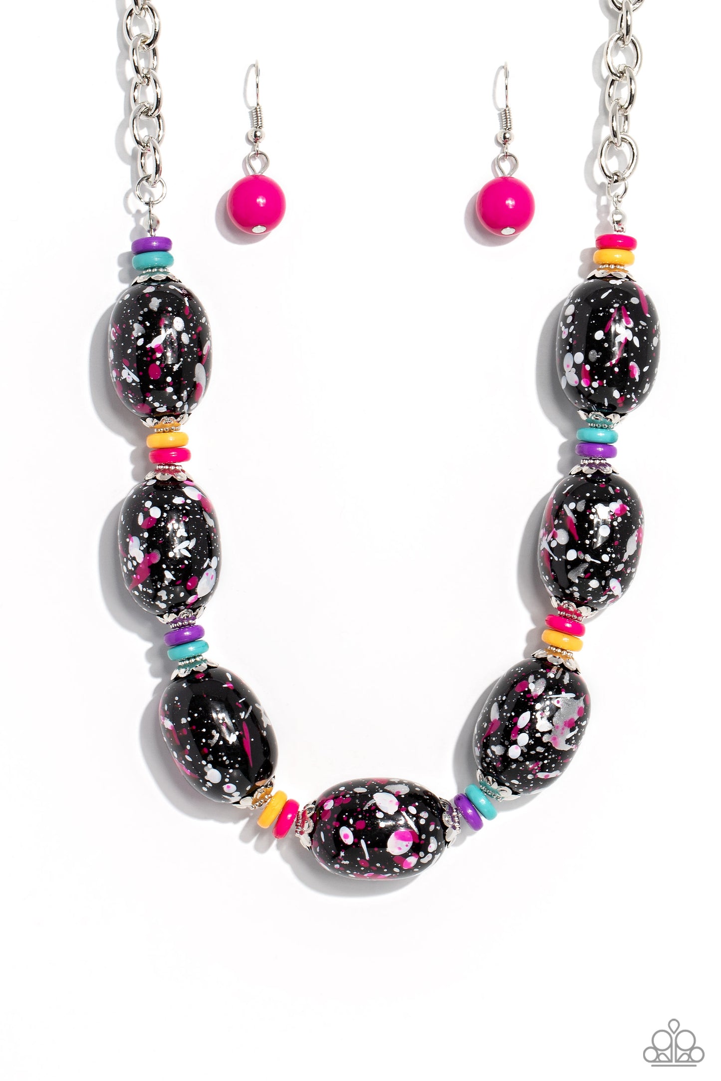 No Laughing SPLATTER - Pink - Paparazzi Necklace