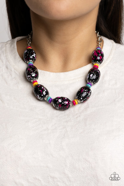 No Laughing SPLATTER - Pink - Paparazzi Necklace