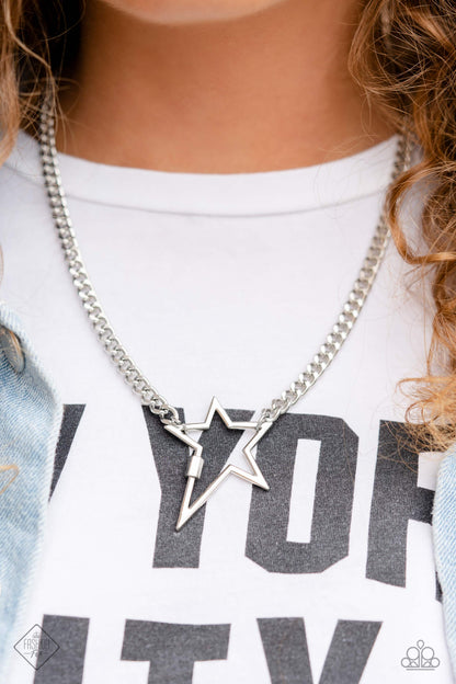 Playful Popstar - Silver - Paparazzi Necklace (2023 Fashion Fix Necklace)