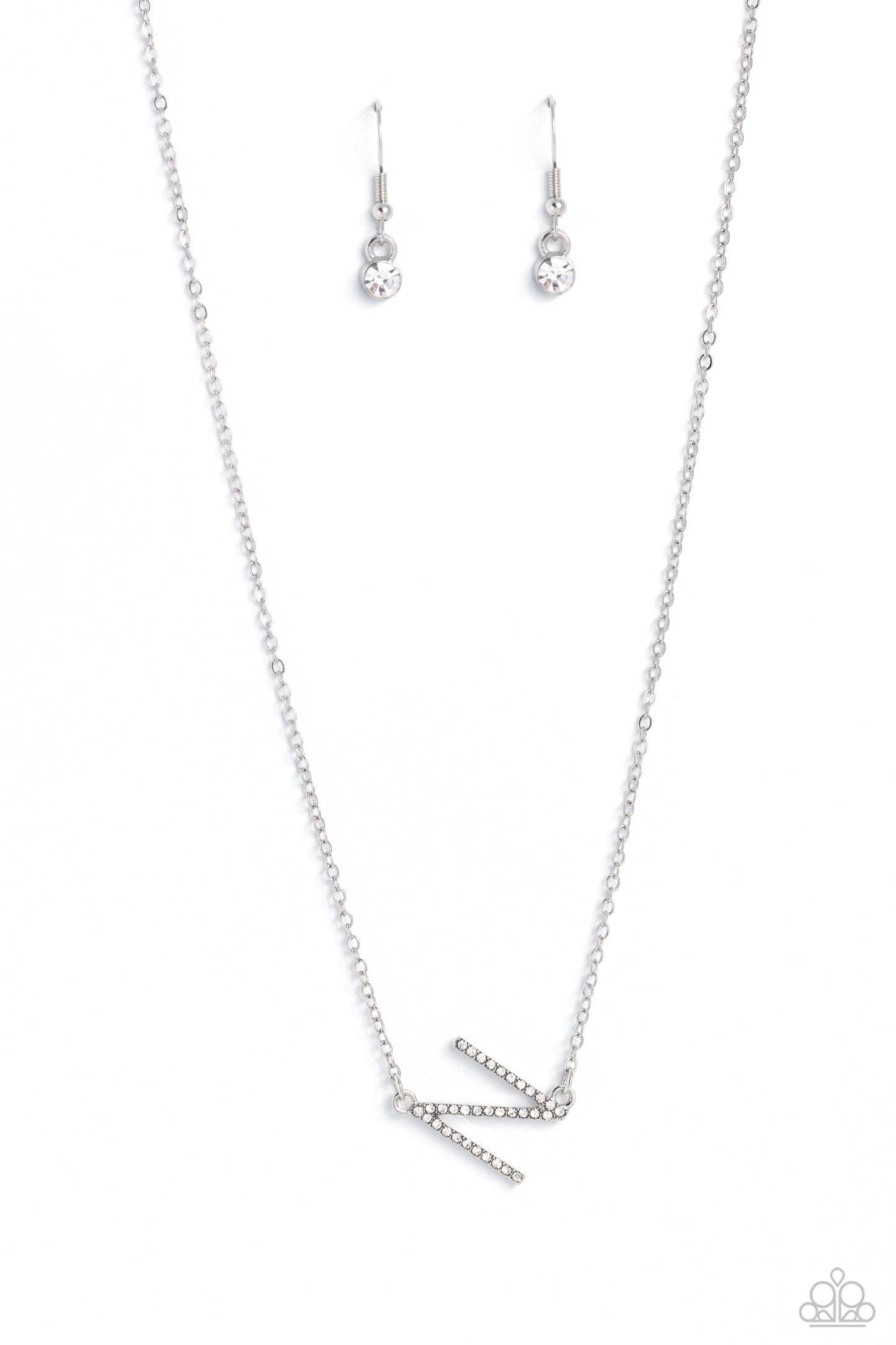 NITIALLY Yours - N - White - Paparazzi Necklace