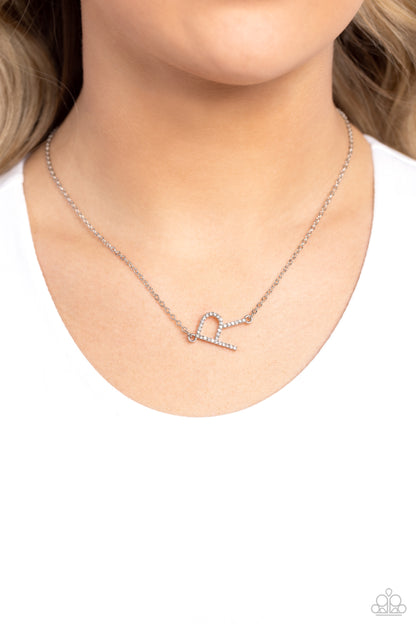 INITIALLY Yours - R - White - Paparazzi Necklace