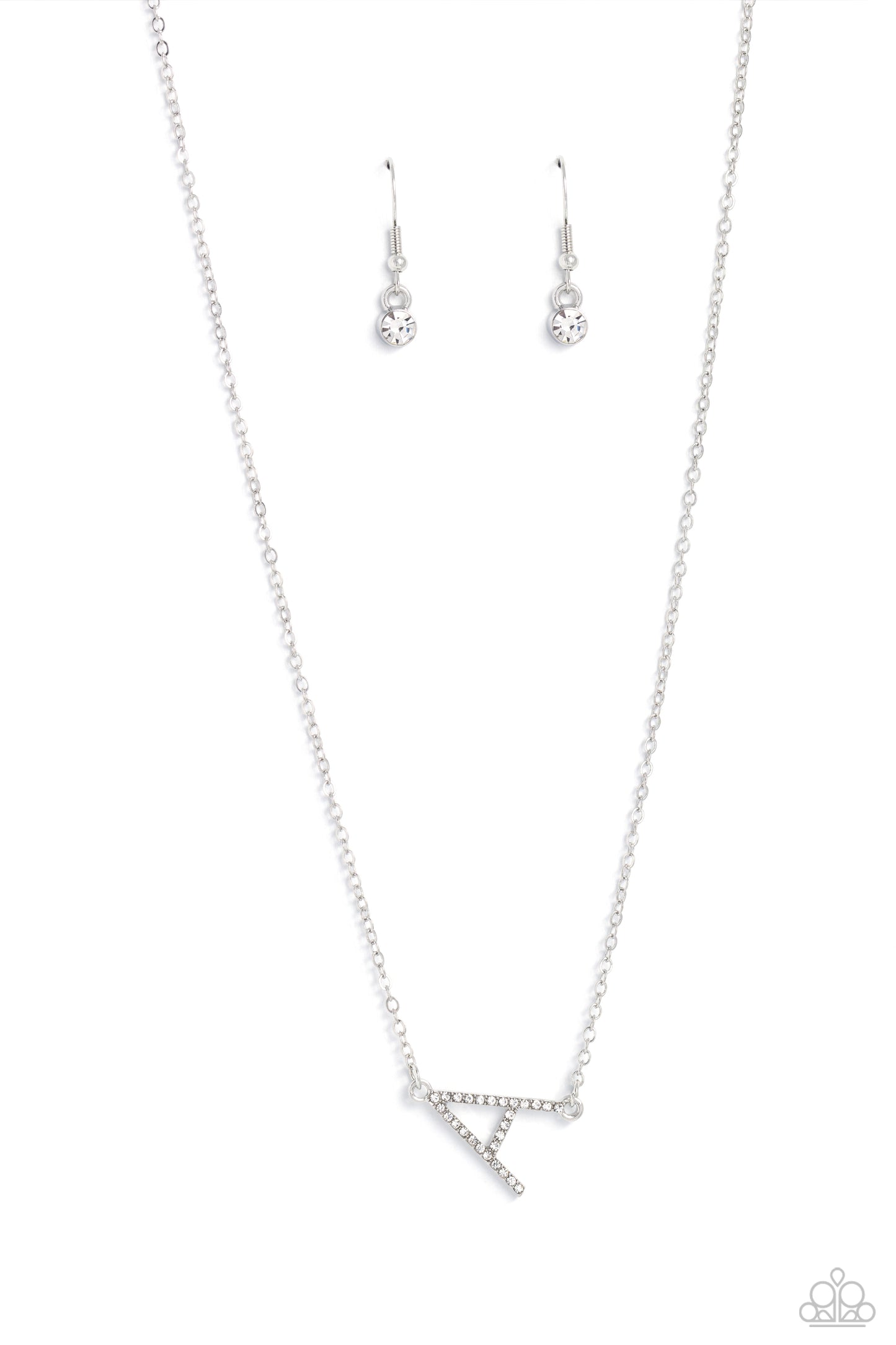 INITIALLY Yours - A - White - Paparazzi Necklace