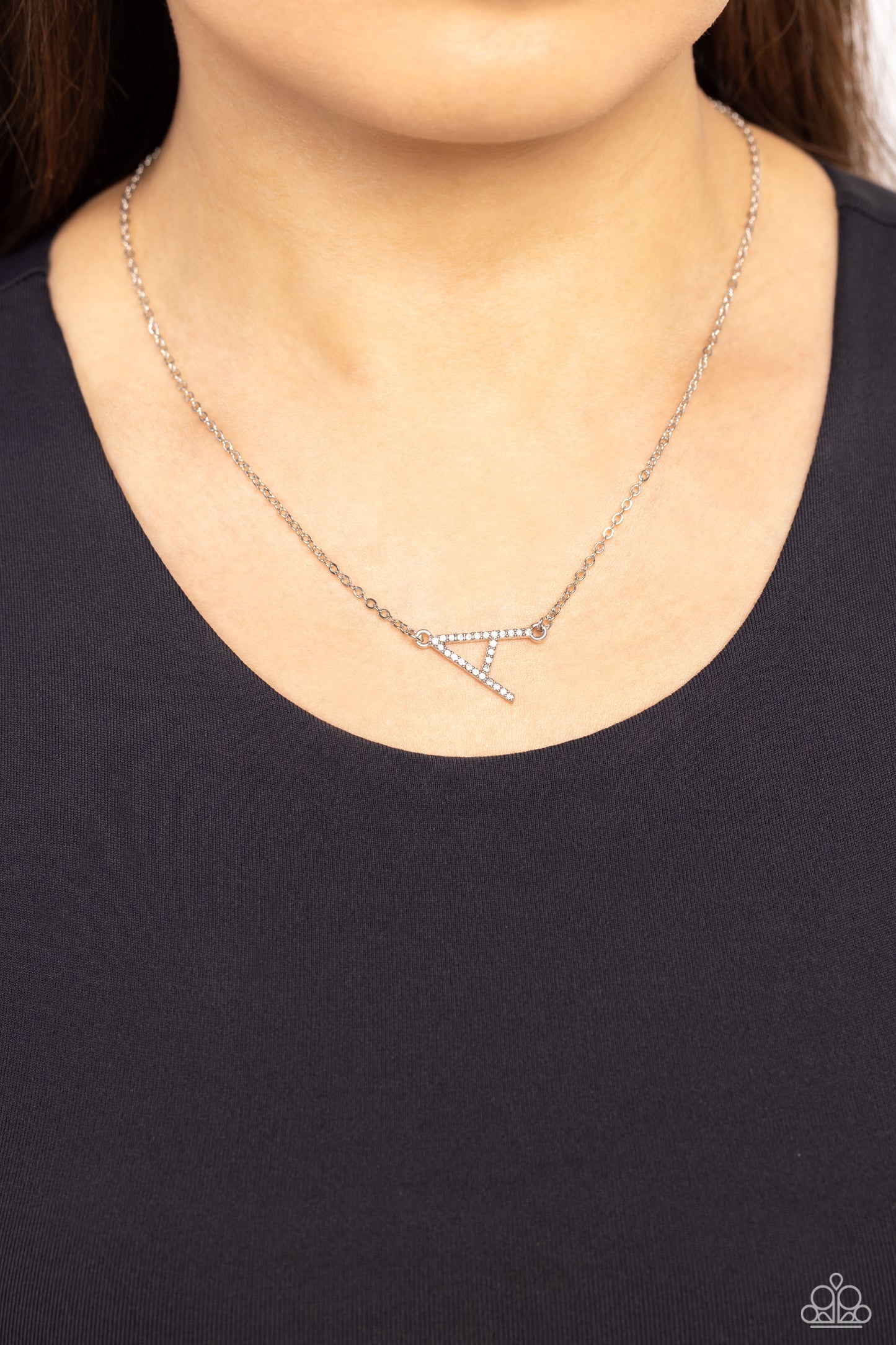 INITIALLY Yours - A - White - Paparazzi Necklace