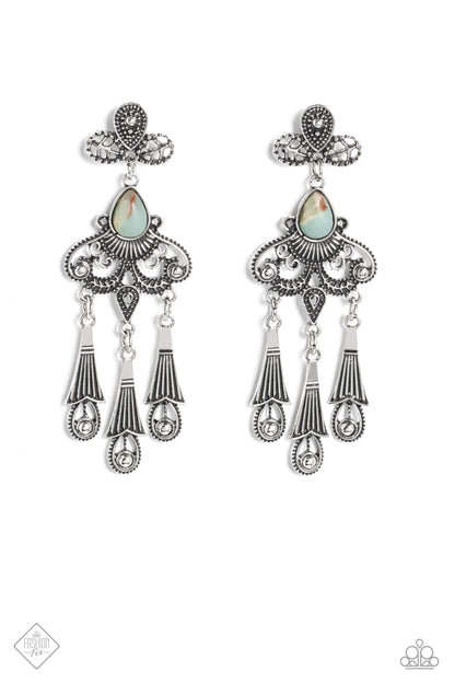Revered Rustic - Blue - Paparazzi Earrings