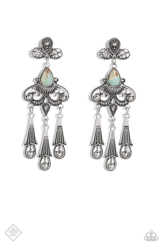 Revered Rustic - Blue - Paparazzi Earrings