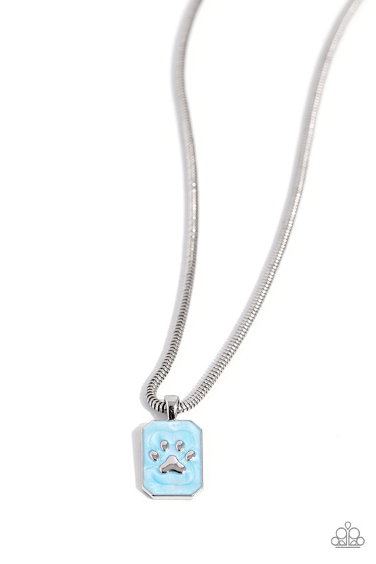 PAW to the Line - Blue - Paparazzi Necklace