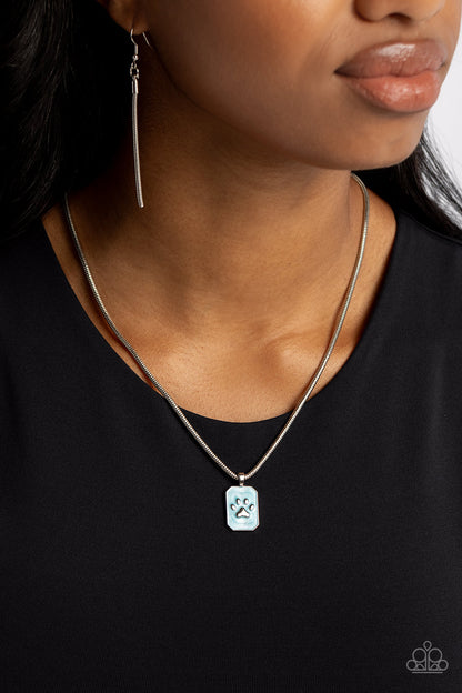 PAW to the Line - Blue - Paparazzi Necklace