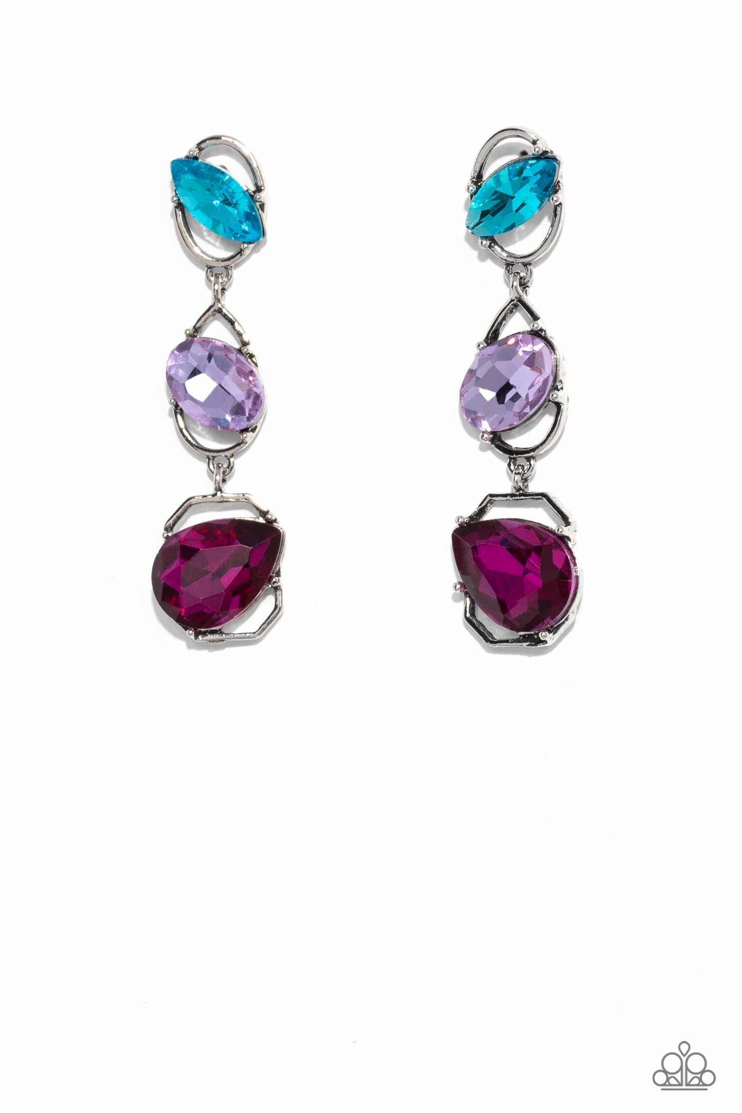 Dimensional Dance - Multi - Paparazzi Earrings (2023 August LOP)