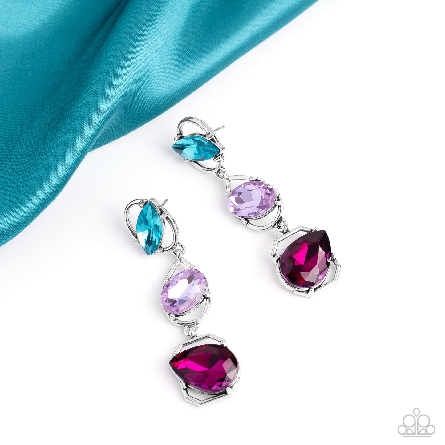 Dimensional Dance - Multi - Paparazzi Earrings (2023 August LOP)