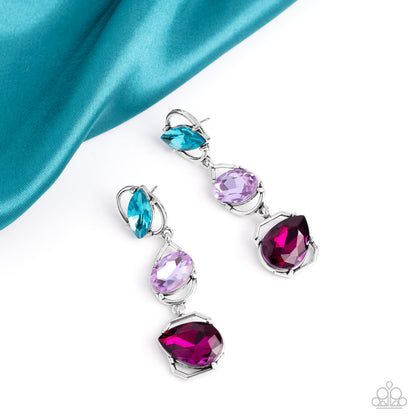 Dimensional Dance - Multi - Paparazzi Earrings (2023 August LOP)
