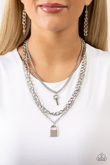 Low Key Layers - Silver - Paparazzi Necklace