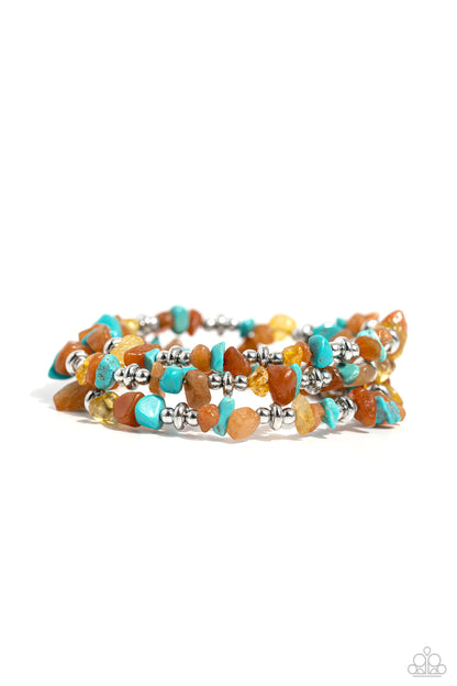 Stacking Stones - Orange - Paparazzi Bracelet