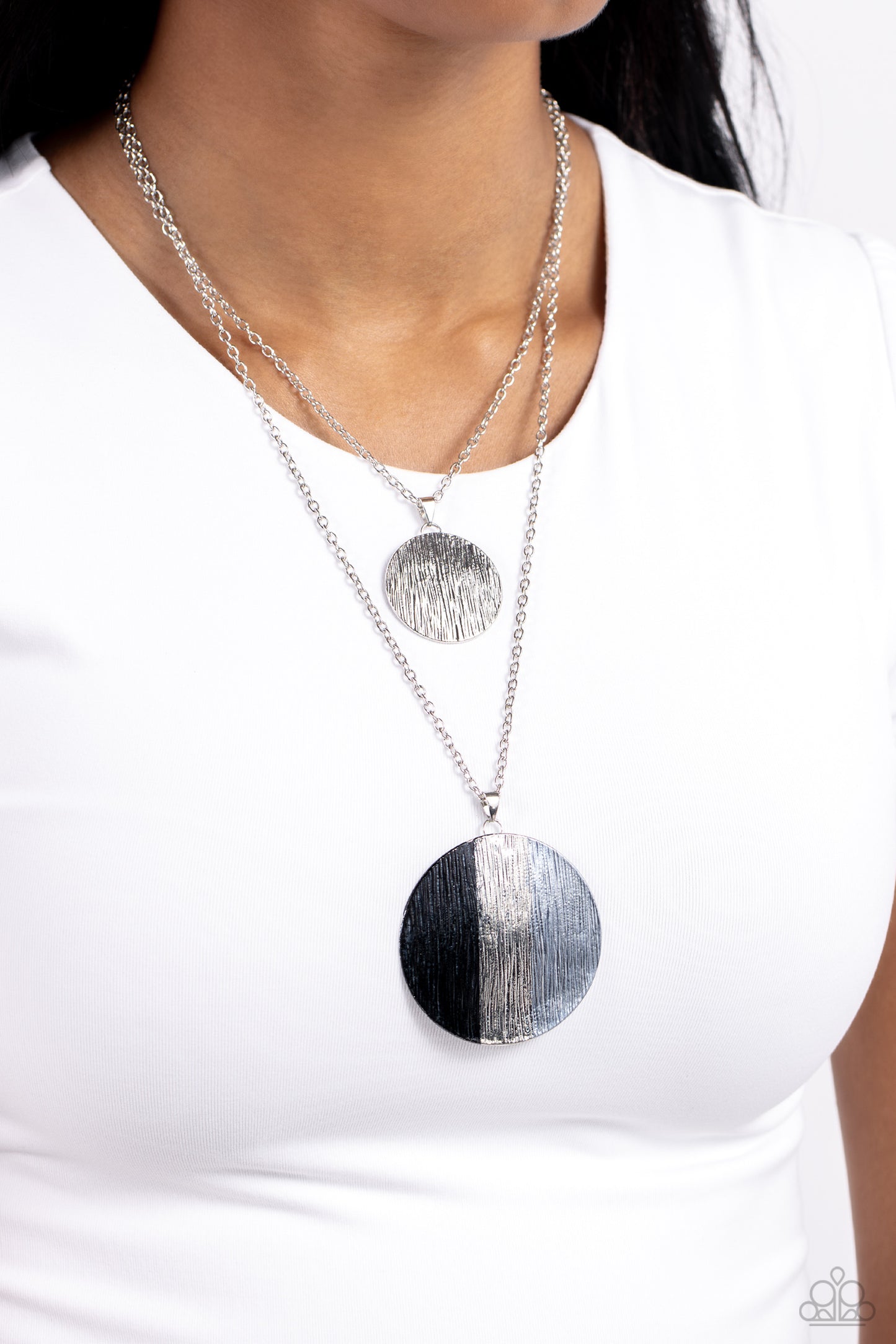 Striped Style - Silver - Paparazzi Necklace