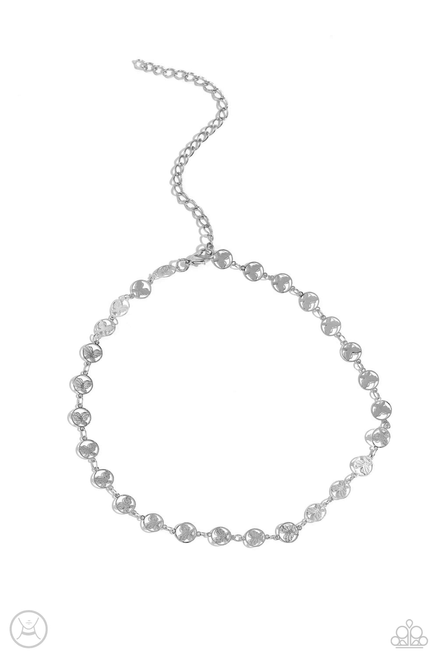 Fluttering Festival - Silver - Paparazzi Necklace
