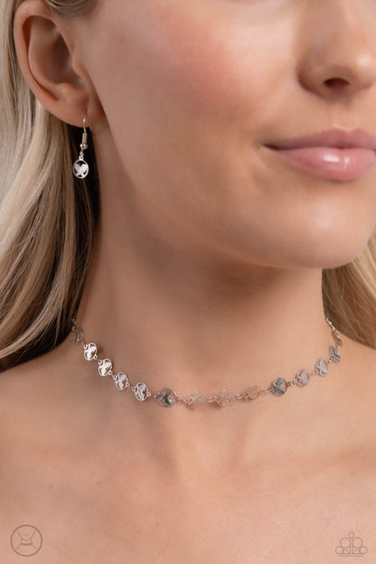 Fluttering Festival - Silver - Paparazzi Necklace