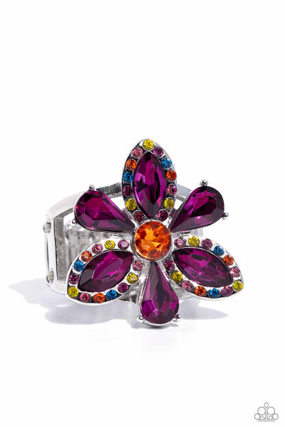 Blazing Blooms - Multi - Paparazzi Ring (2023 December 2023)