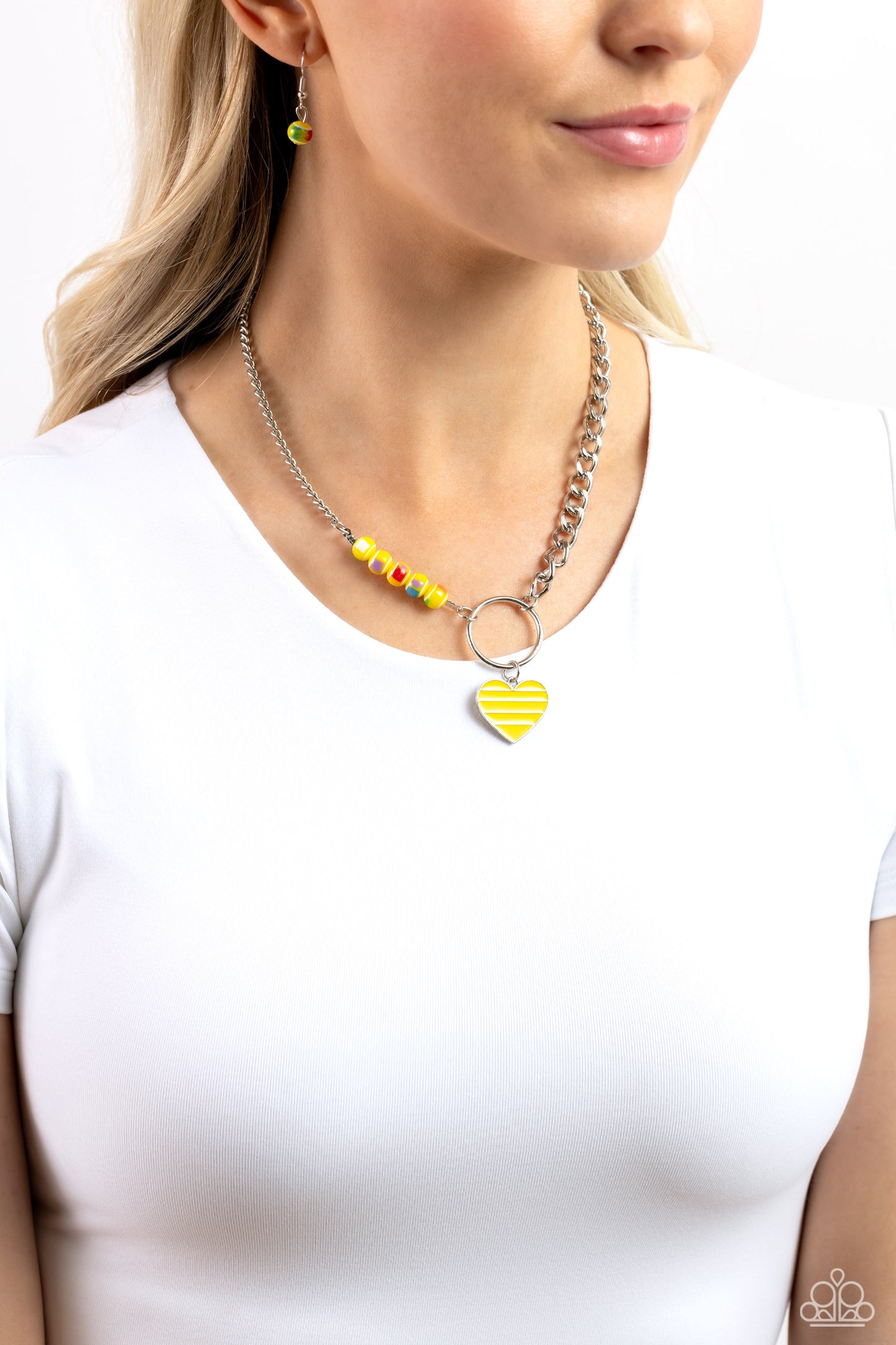 Mismatched Mayhem - Yellow - Paparazzi Necklace