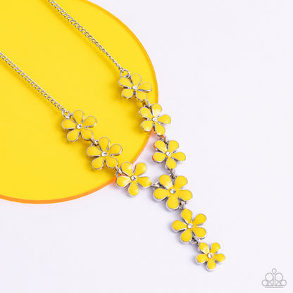 Flowering Feature - Yellow - Paparazzi Necklace