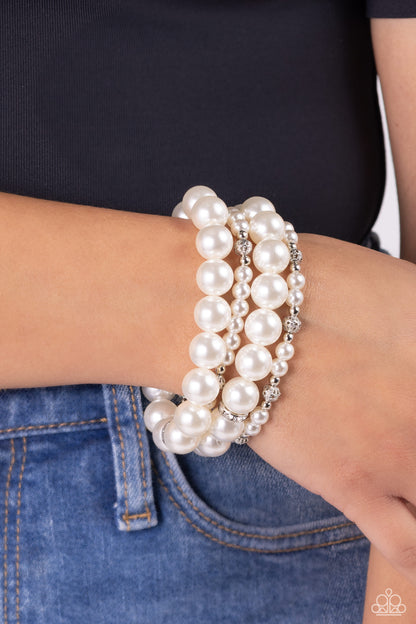 Vastly Vintage - White - Paparazzi Bracelet