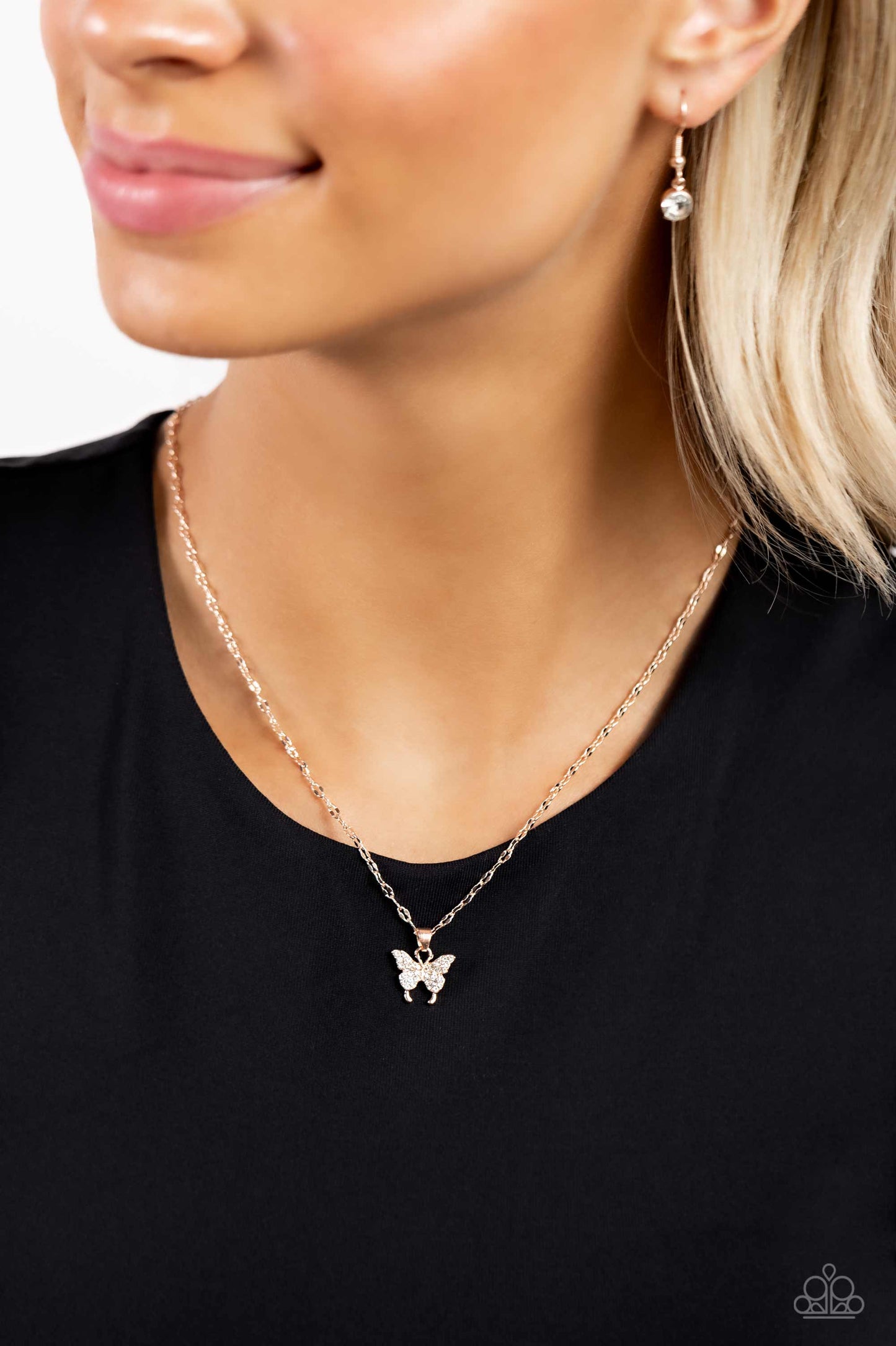High-Flying Hangout - Rose Gold - Paparazzi Necklace