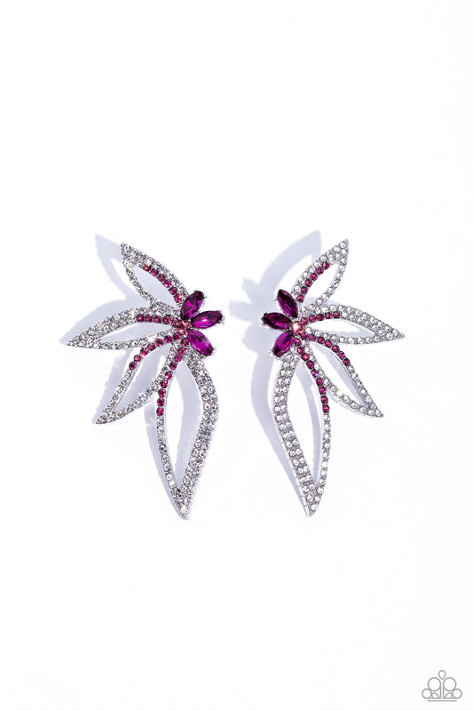 Twinkling Tulip - Pink - Paparazzi Earrings
