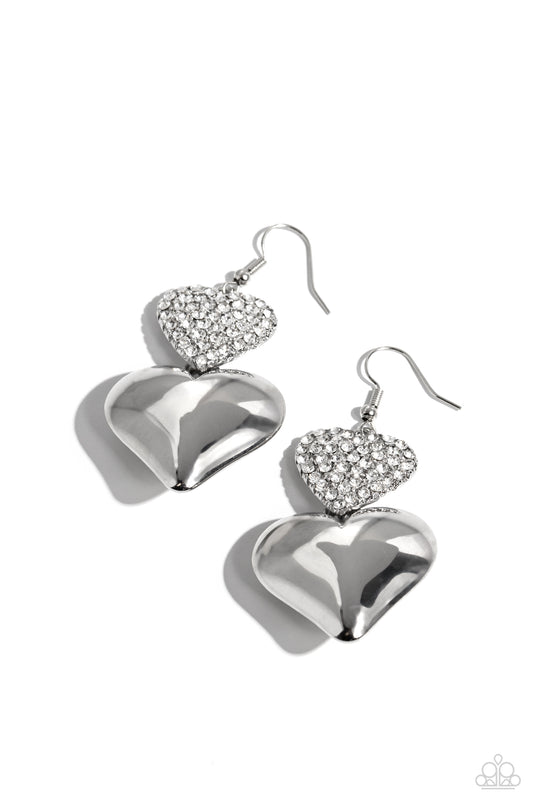 Charming Connection - White - Paparazzi Earrings