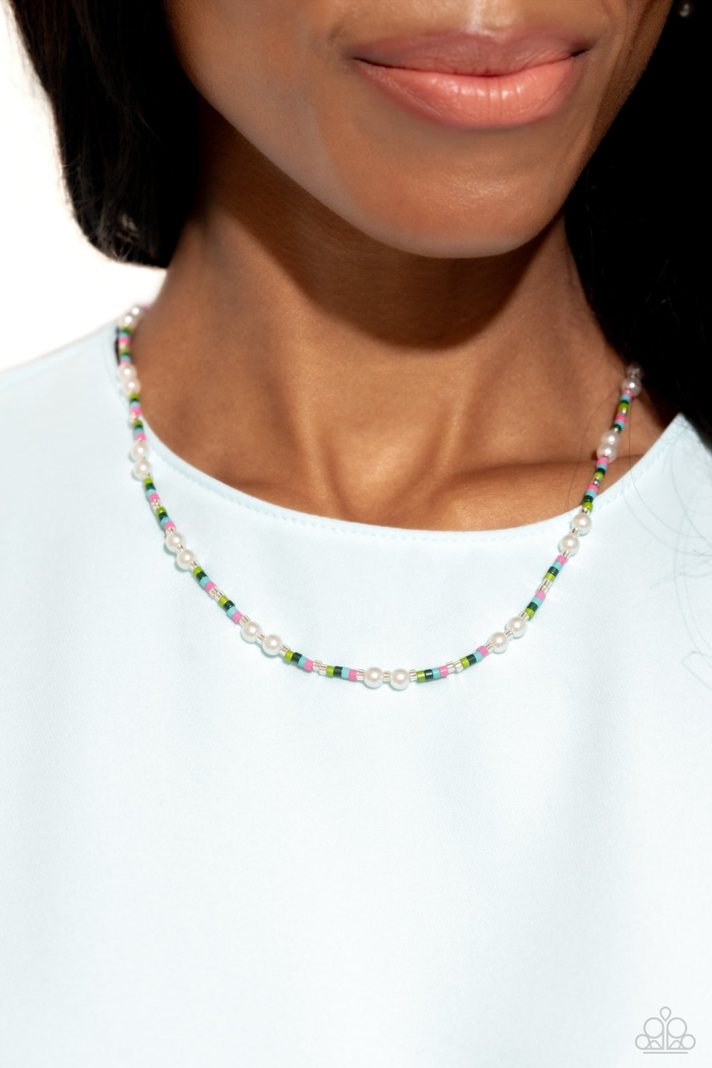 Colorblock Charm - Green Paparazzi Necklace