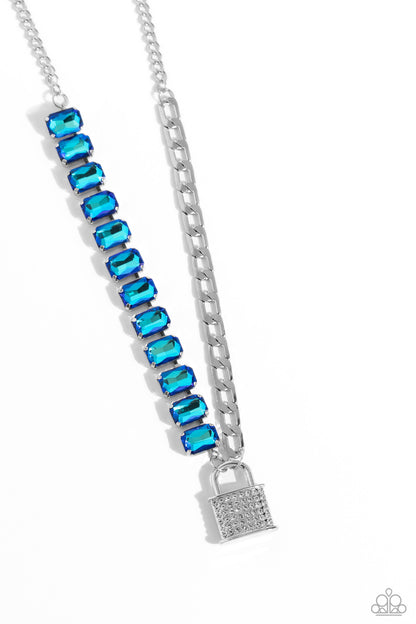 LOCK and Roll - Blue - Paparazzi Necklace