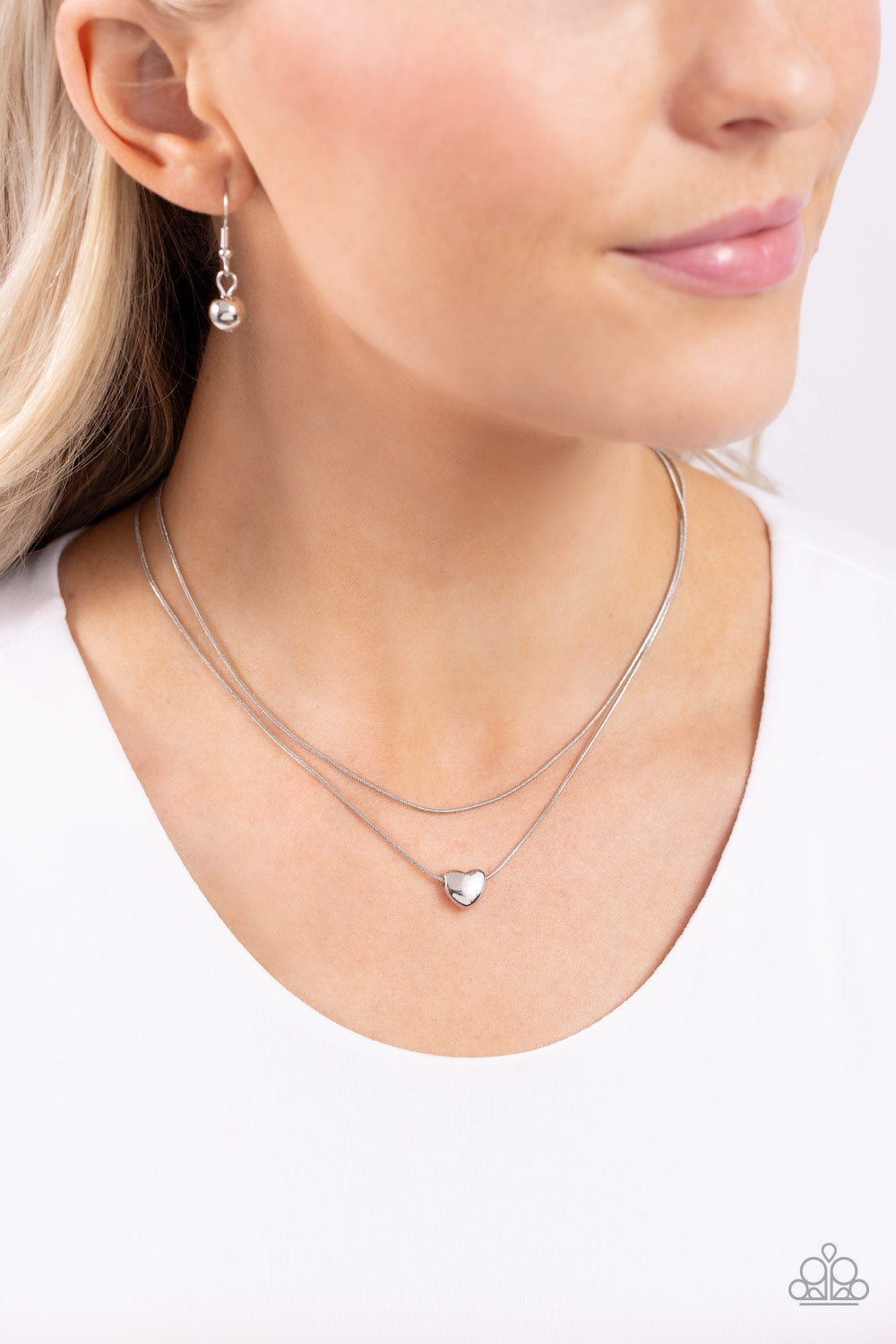 Sweetheart Series - Silver - Paparazzi Necklace