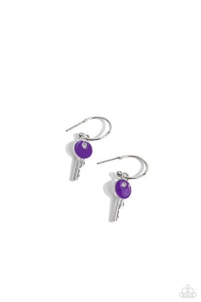 Key Performance - Purple - Paparazzi Earrings