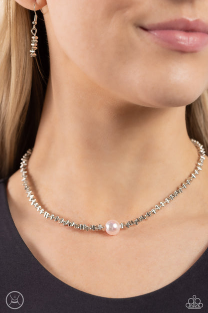 Tasteful Triangles - Pink - Paparazzi Necklace