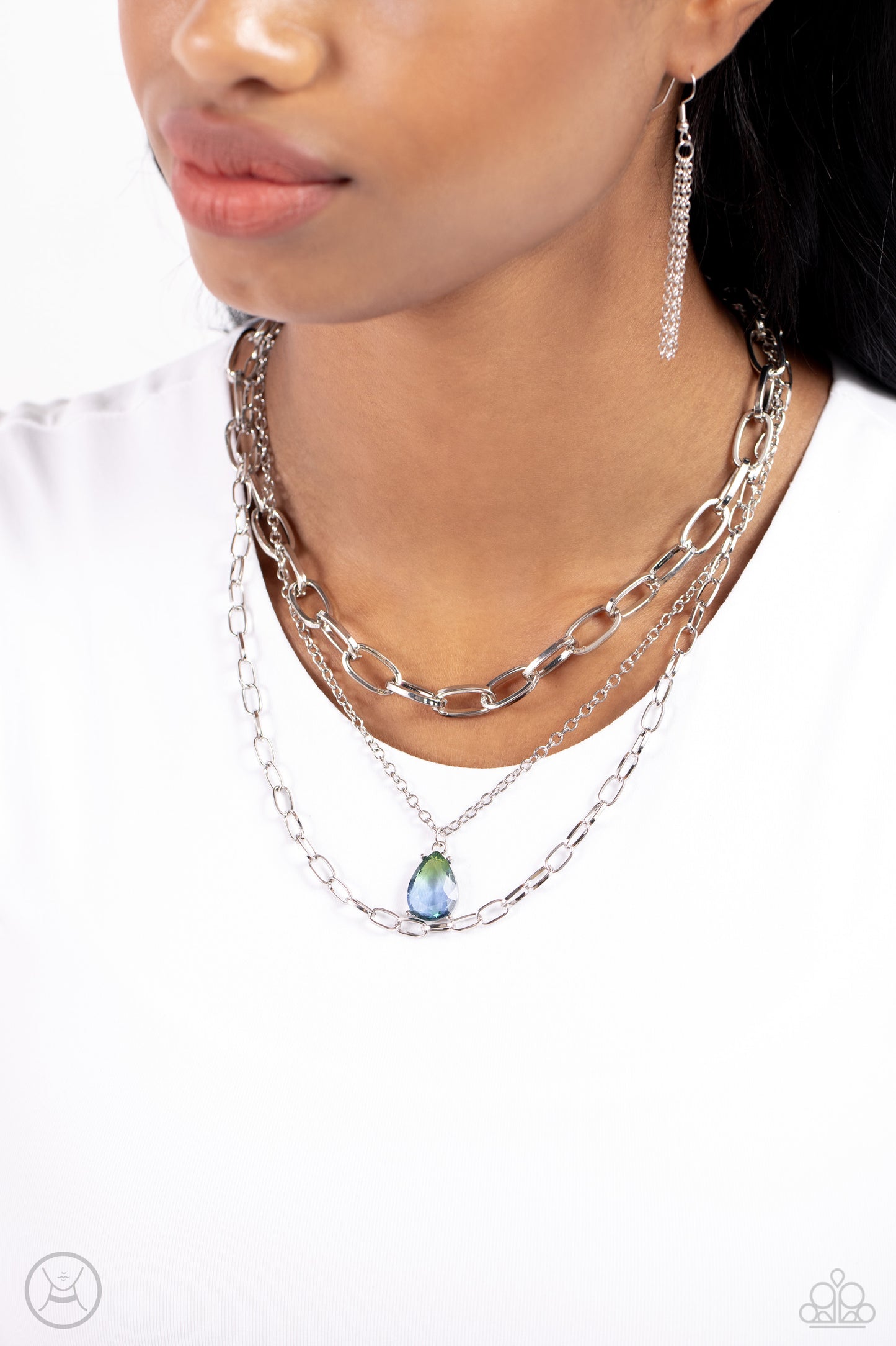 Teardrop Tiers - Green - Paparazzi Necklace
