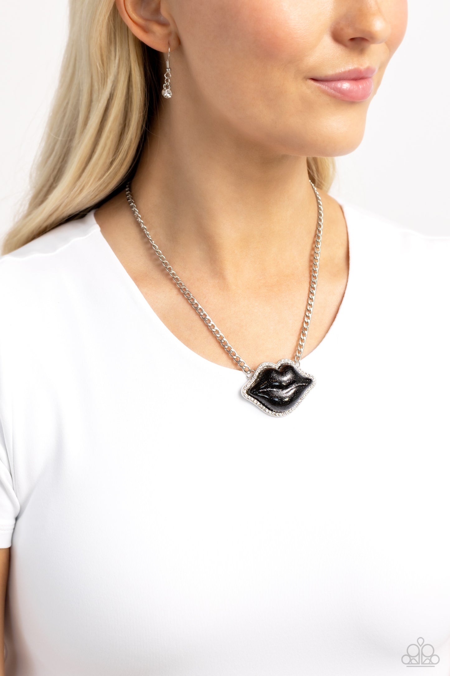 Lip Locked - Black - Paparazzi Necklace
