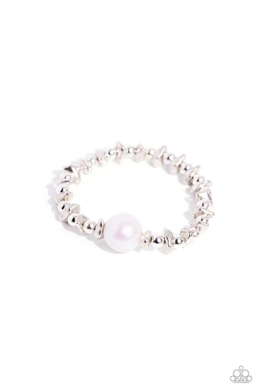 Chiseled Class - White - Paparazzi Bracelet