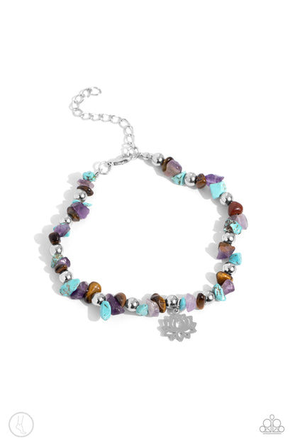 Lotus Landslide - Multi - Paparazzi Anklet
